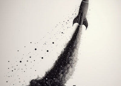 A minimalist space rocket by Nicolas Durox